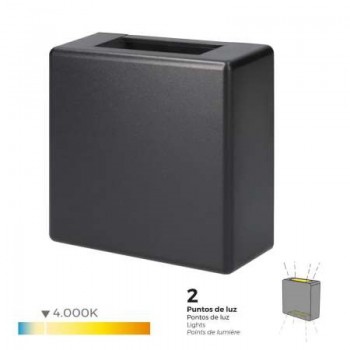 APLIQUE LED 3W CUADRADO 2 PROYECCIONES