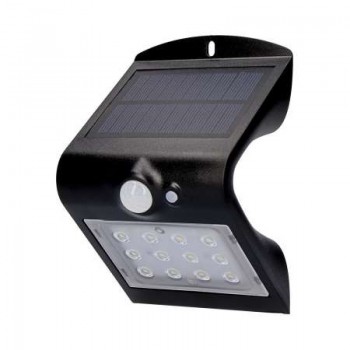 APLIQUE SOLAR C/SENSOR NEGRO 15