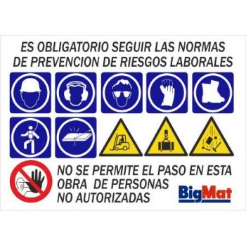 CARTEL MULTISEÑAL 50X70 NORMAS PREVENCIO