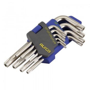 JUEGO 9 LLAVES ACODADA TORX INV T10-T50